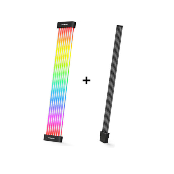 Dây LED Nguồn VGA Coolmoon C260 EX+(6+2)Pin Extension Line RGB BLACK 