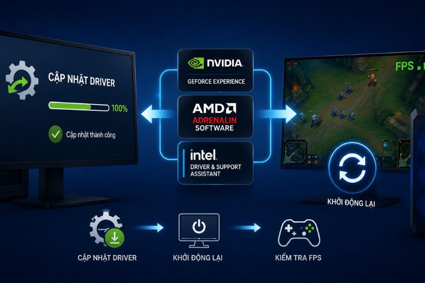 Hướng dẫn tăng FPS LOL bằng cách cập nhật Driver đồ hoạ