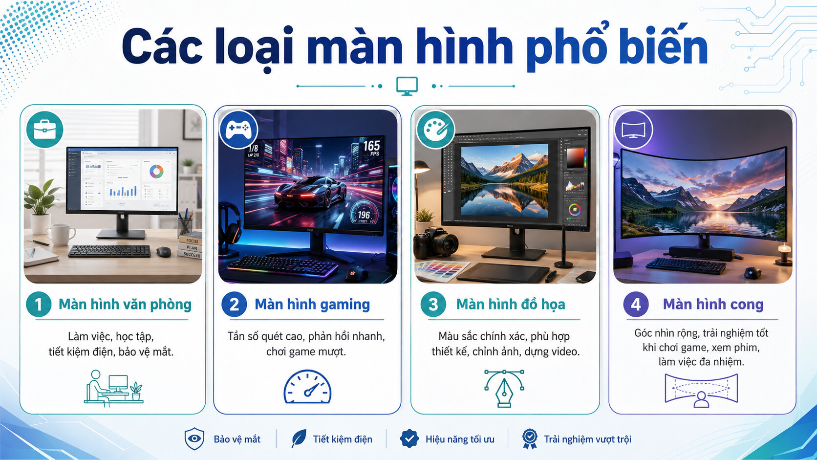 Các loại màn hình phổ biến
