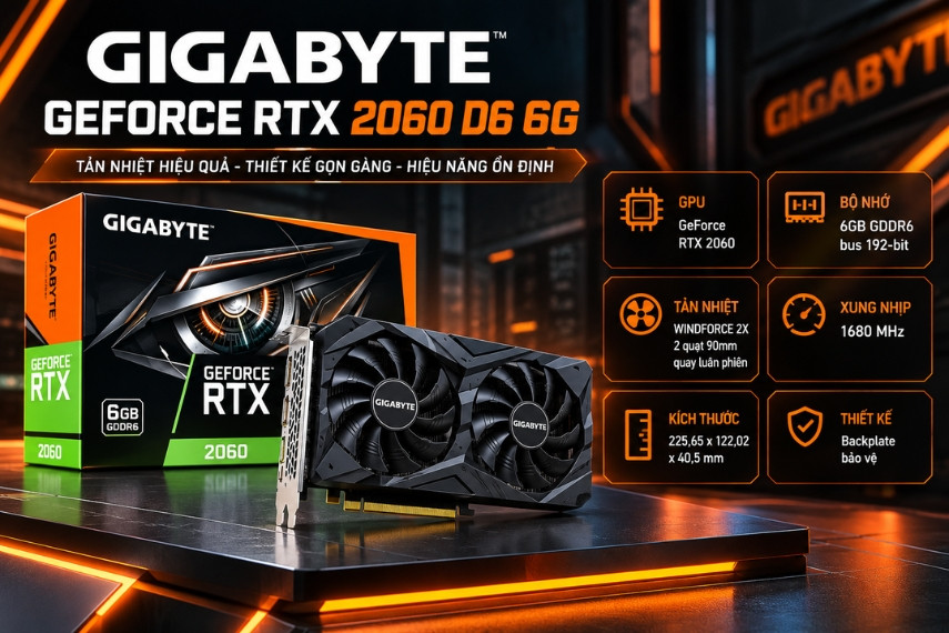 Gigabyte cung cấp RTX 2060 ở các dòng Gaming OC, Windforce OC và OC