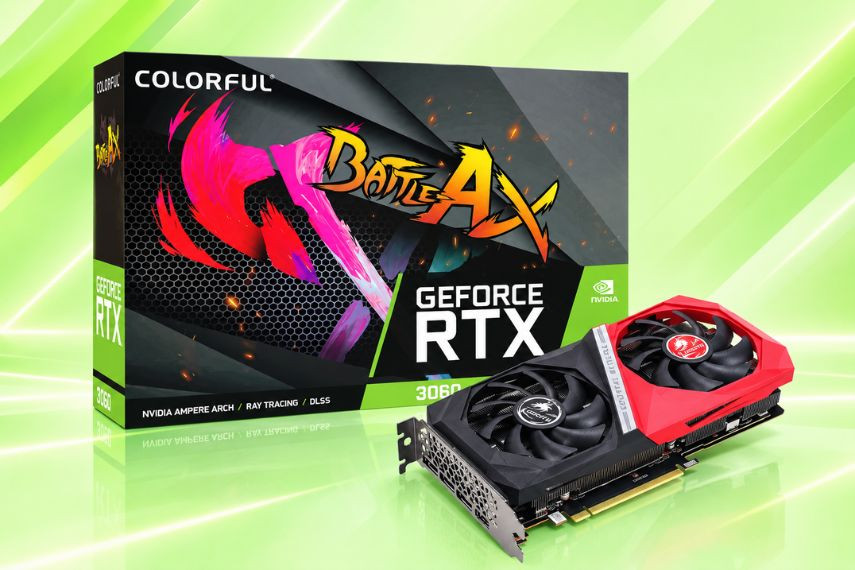 VGA COLORFUL GEFORCE RTX 3060 NB DUO 12G có dung lượng bộ nhớ 12GB GDDR6