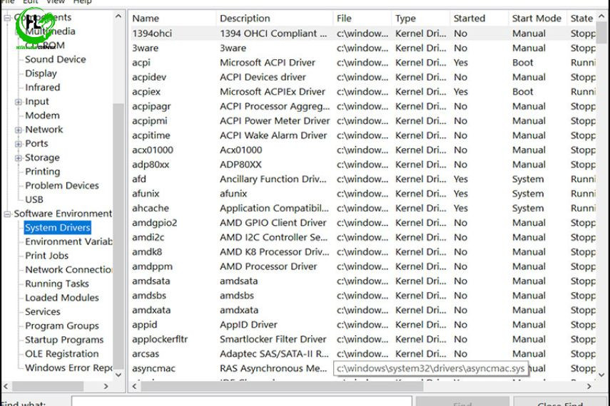 Software Environments hiển thị thông tin phần mềm và các môi trường phần mềm