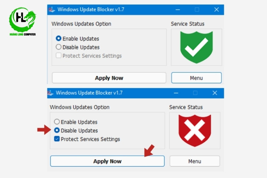 Dùng Windows Update Blocker tắt Update win 11