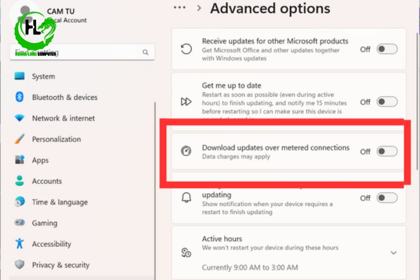 cách tắt update Win 11 qua cài đặt mạng