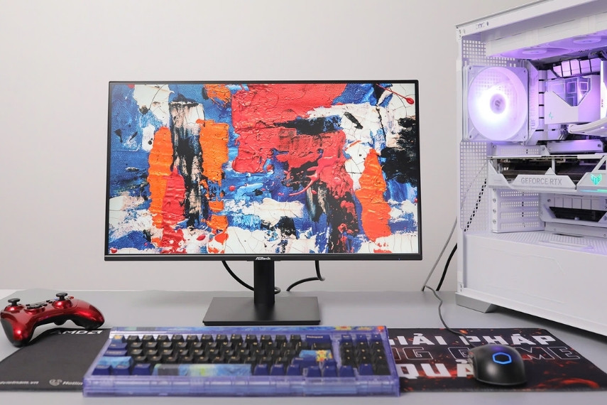 Màn hình ASRock mang thiết kế đặc trưng với viền mỏng