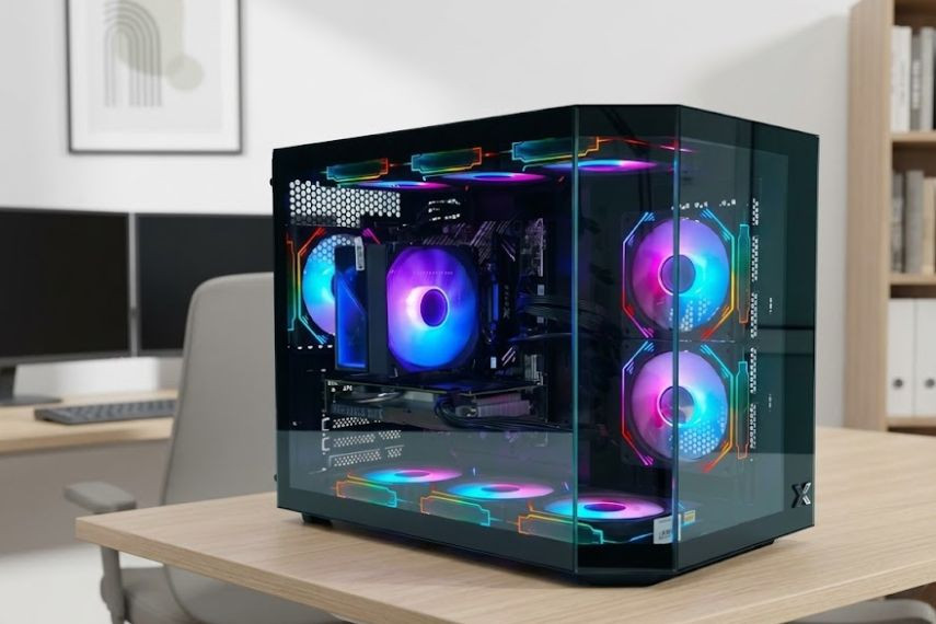 Vỏ case Xigmatek sở hữu hệ thống đèn LED nổi bật 