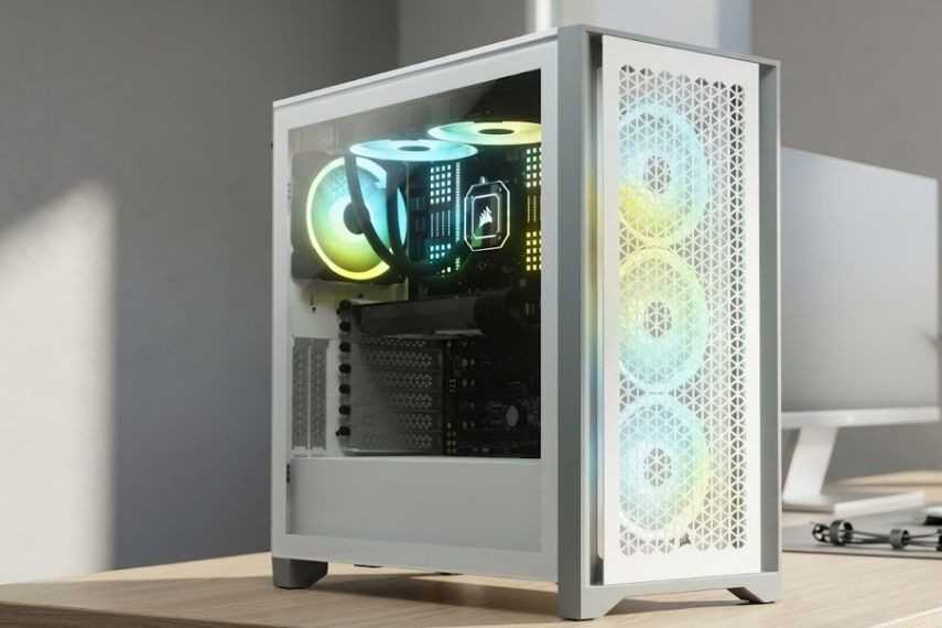 Vỏ case Corsair sở hữu thiết kế thanh lịch, tối giản