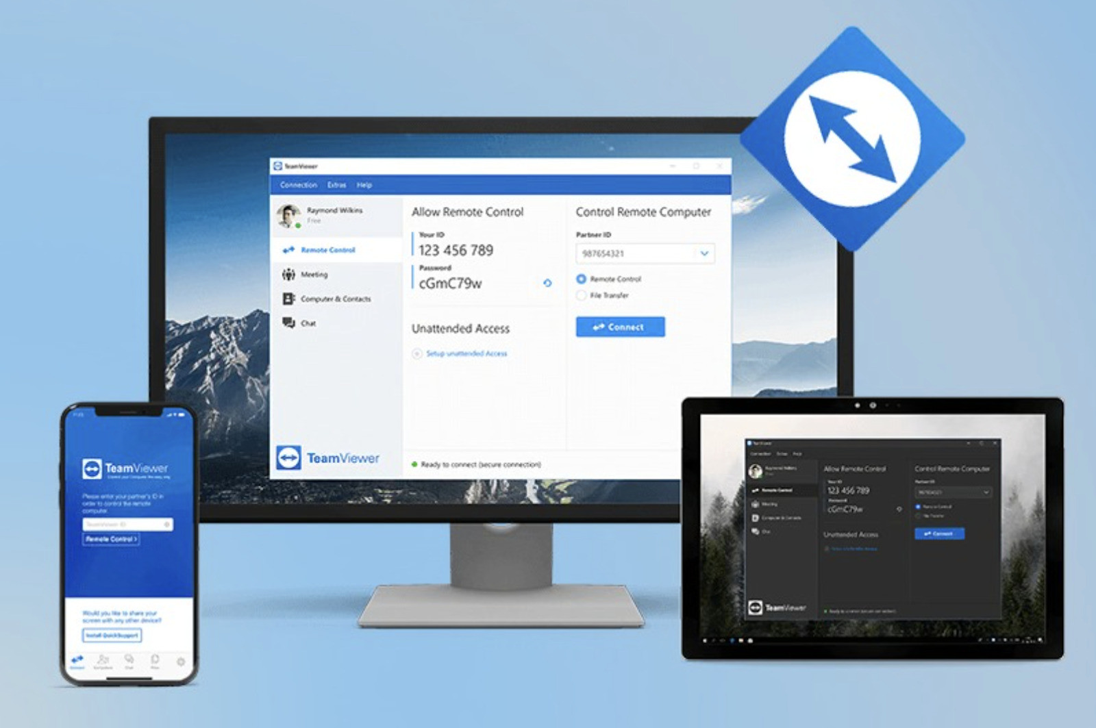 Phần mềm TeamViewer chiếu màn hình điện thoại lên máy tính