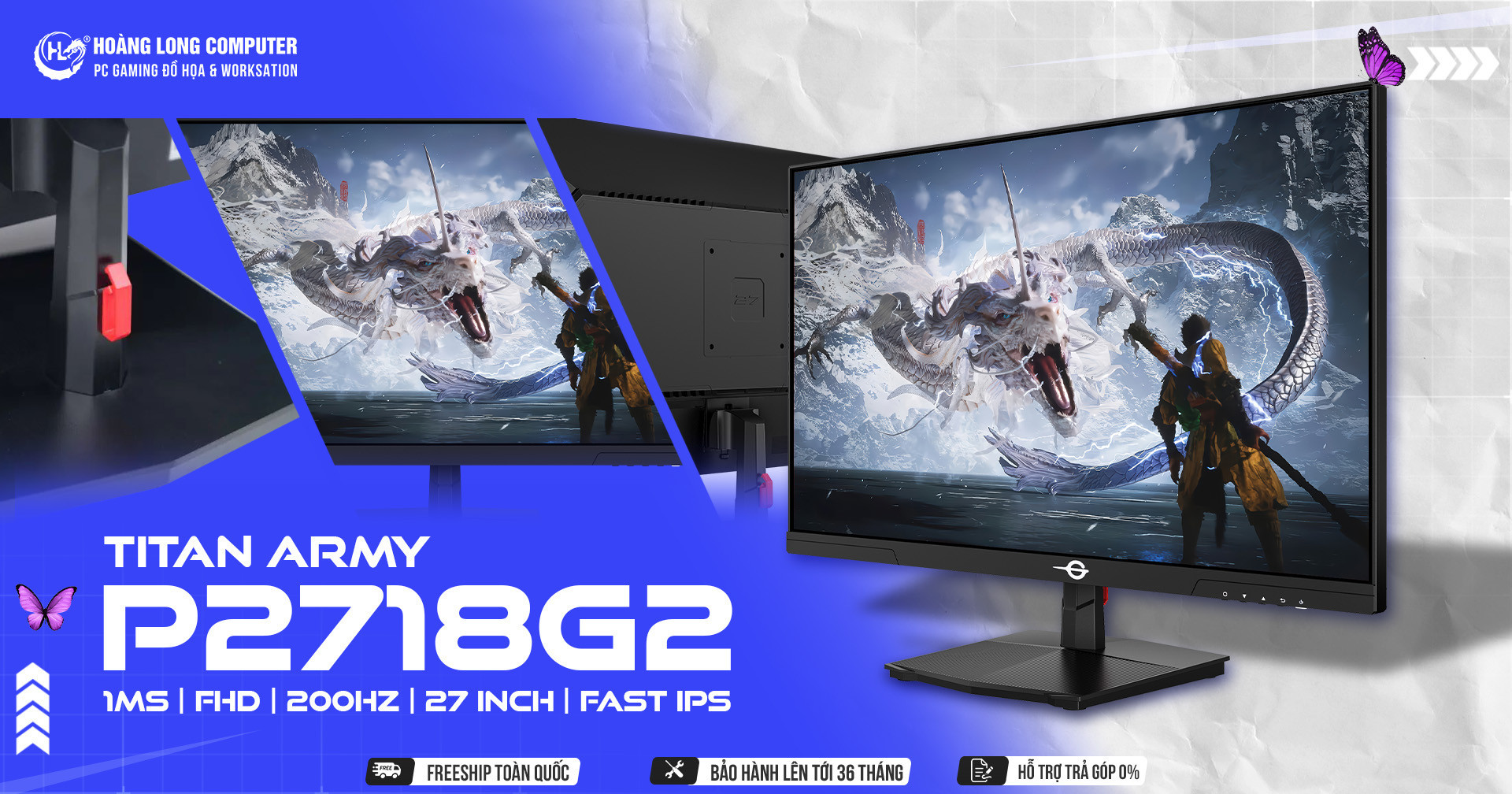 Màn hình Titan Army P2718G2 thuộc dòng màn hình gaming tầm trung 