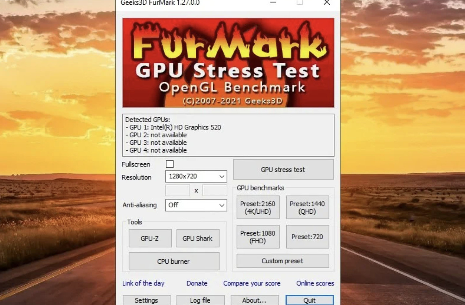 Quá trình cài đặt FurMark để test card màn hình