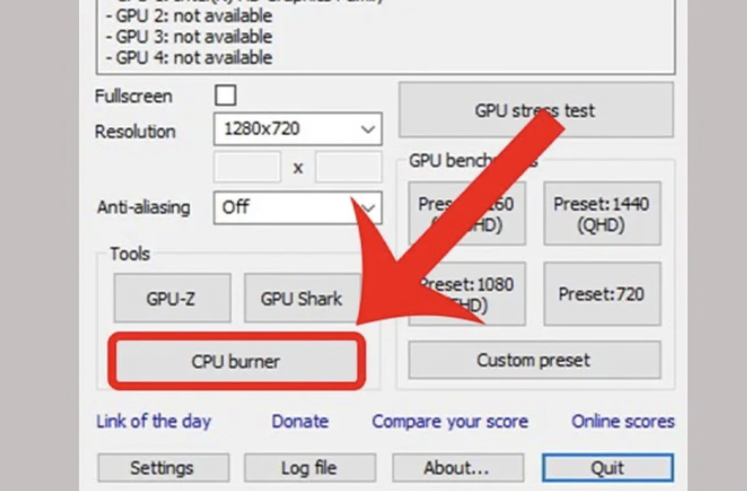 CPU Burner cho phép kiểm tra khả năng chịu tải