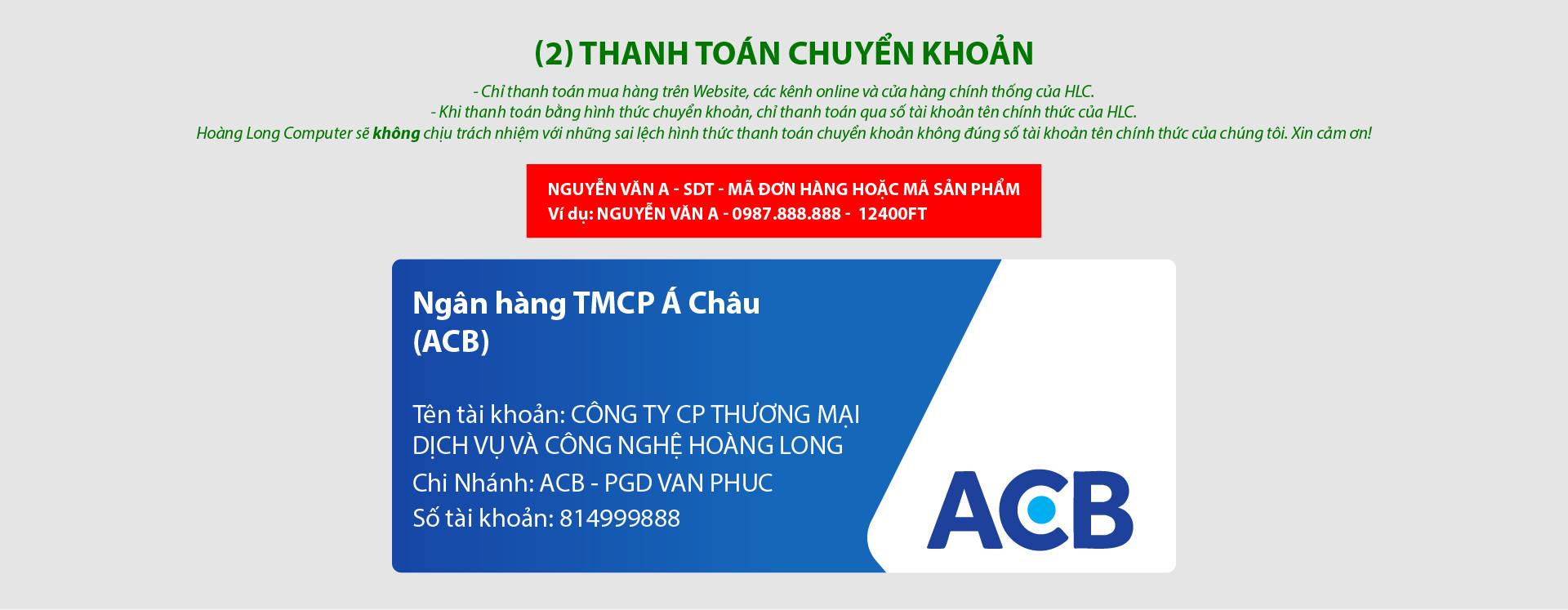 Thanh toán chuyển khoản