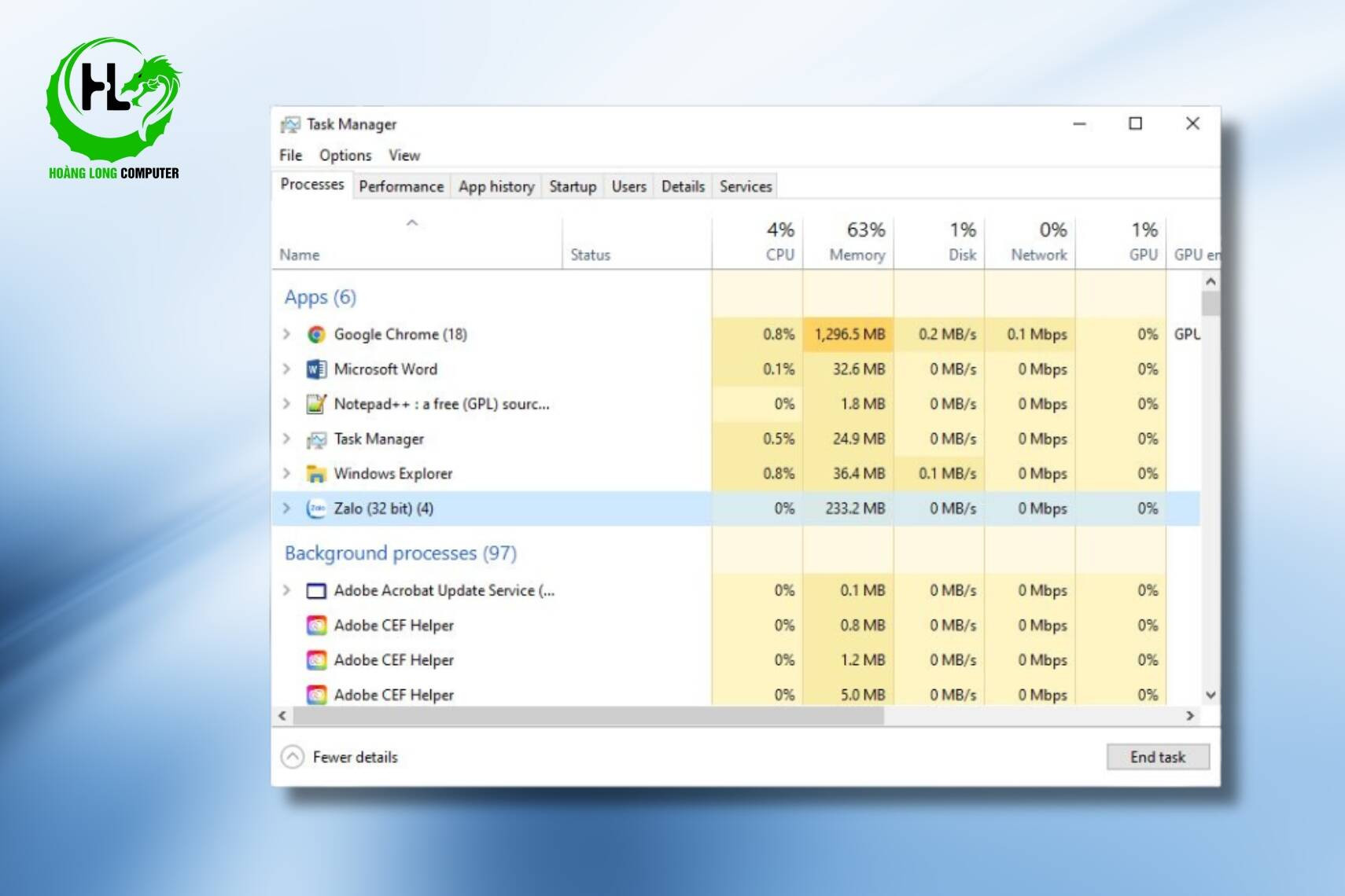 không tắt được nguồn trên máy tính windows
