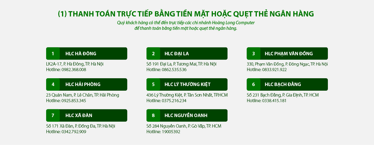 Chính sách thanh toán tiền mặt