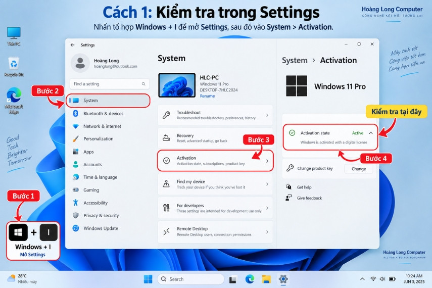 Mở Settings trên Windows