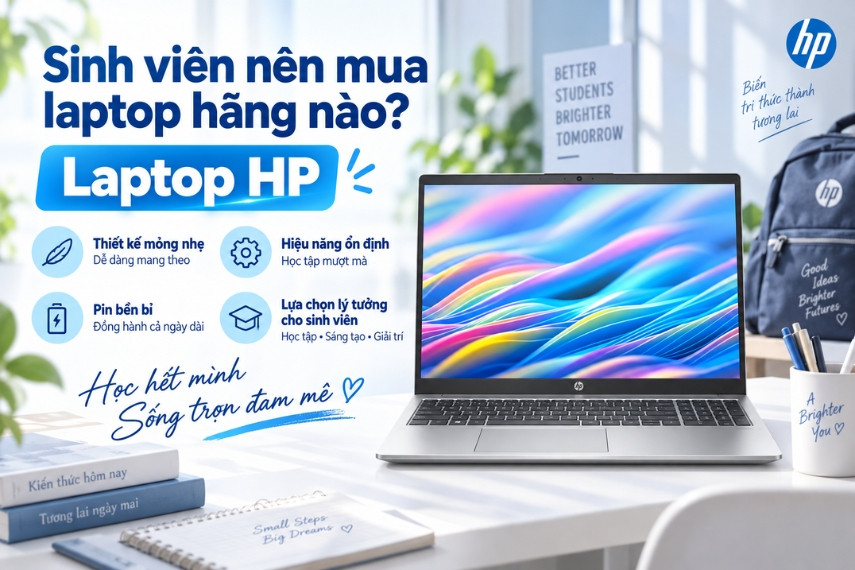 HP là lựa chọn thực tế cho sinh viên cần máy gọn nhẹ và ổn định