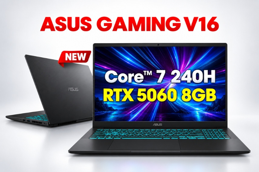 ASUS Gaming V16 mang đến hiệu năng vượt trội nhờ trang bị con chip Intel Core 7 240H