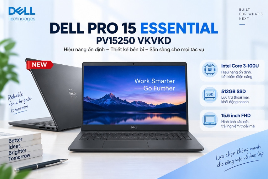 Dell Pro 15 Essential phù hợp cho học tập và làm việc lâu dài