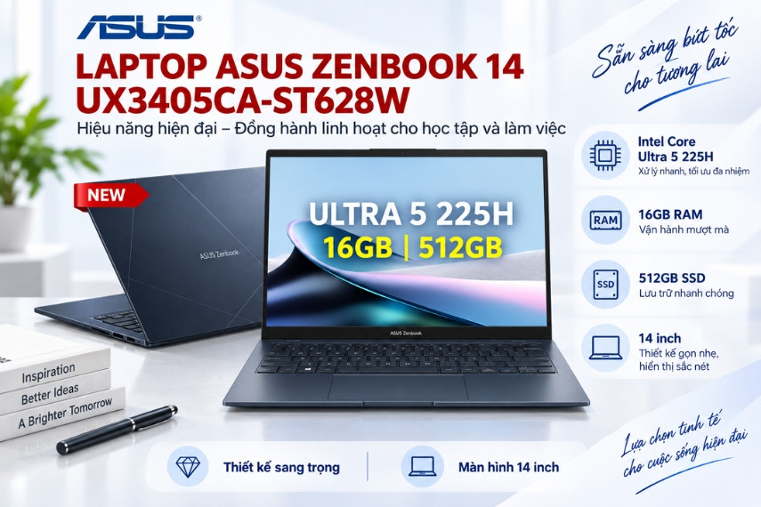 ASUS Zenbook 14 là lựa chọn khá phù hợp cho sinh viên lập trình, xử lý các tác vụ AI