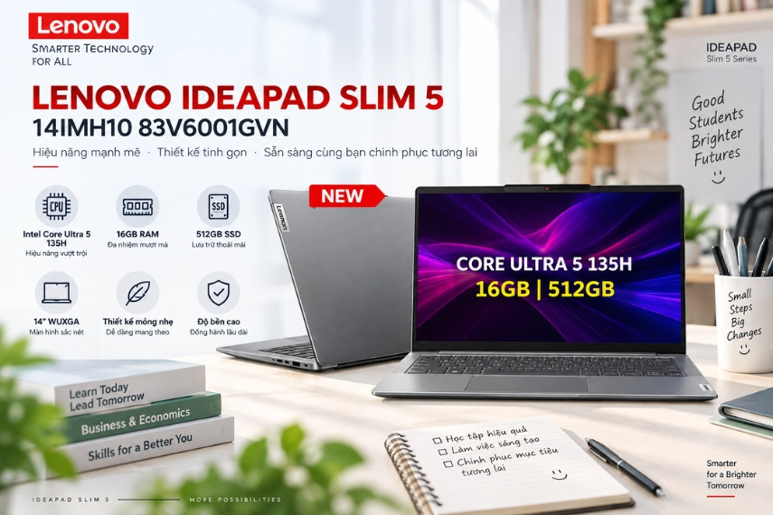 Lenovo IdeaPad Slim 5 cân bằng tốt giữa hiệu năng và tính di động