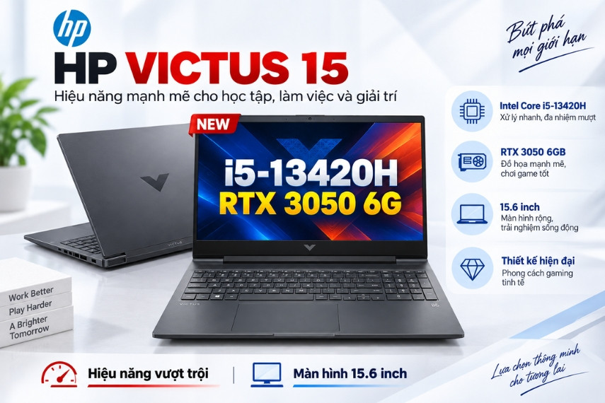 HP VICTUS 15 mang lại hiệu năng ổn định, bền bỉ cho sinh viên CNTT
