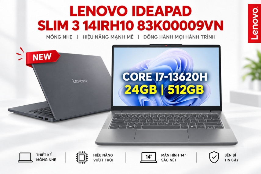 Lenovo IdeaPad Slim 3 14IRH10 dành cho sinh viên cần hiệu năng tốt
