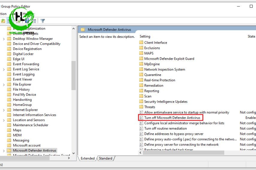 Turn off Microsoft Defender Antivirus