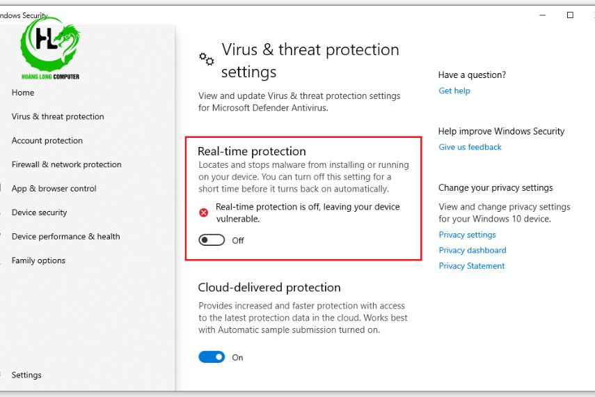 tắt Windows Defender trong Win 10
