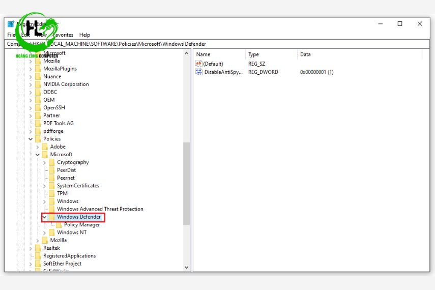 tắt Windows Defender