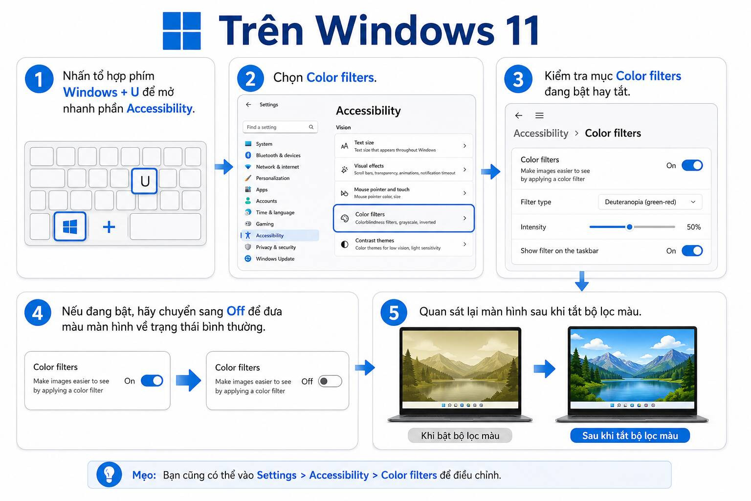 Cách khắc phục màn ố vàng trên Windows 11