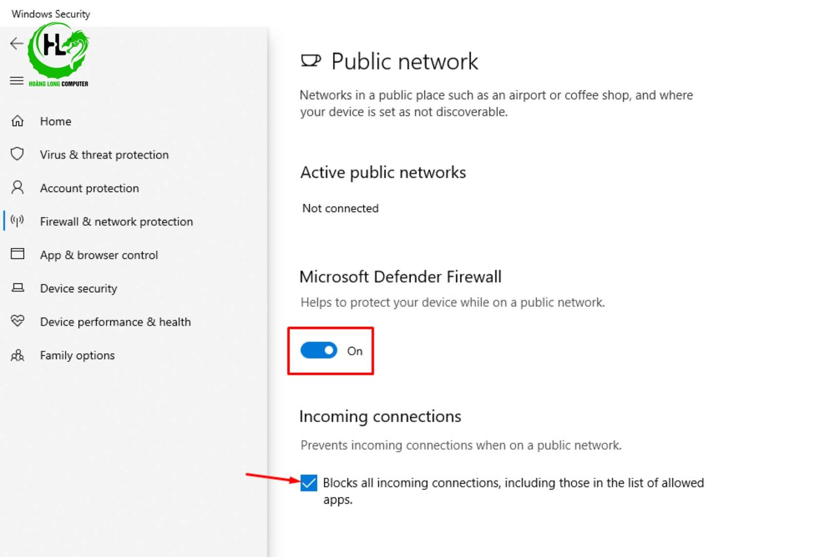 tắt Microsoft Defender Firewall