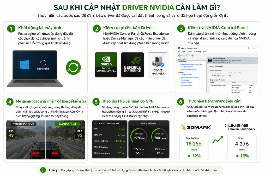 Chỉ nên cập nhật Driver NVIDIA khi cần tối ưu hiệu năng, sửa lỗi hoặc hỗ trợ phần mềm mới