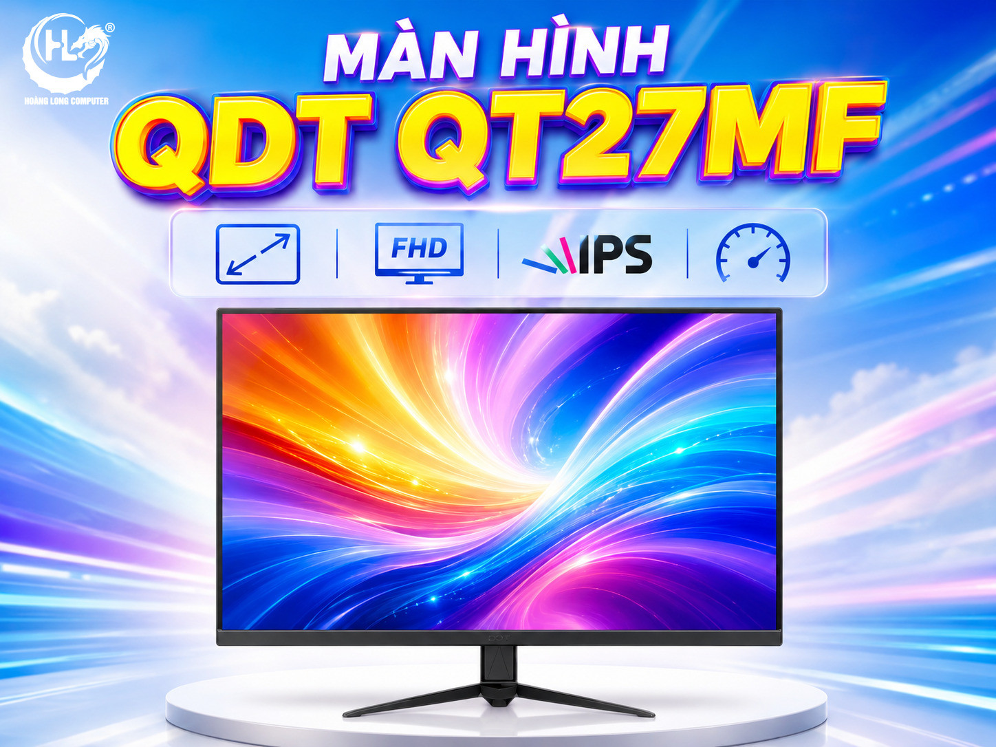 Màn Hình QDT QT27MF 27 Inch IPS 100Hz: Mượt Từng Khung Hình Chinh Phục Game Đỉnh 