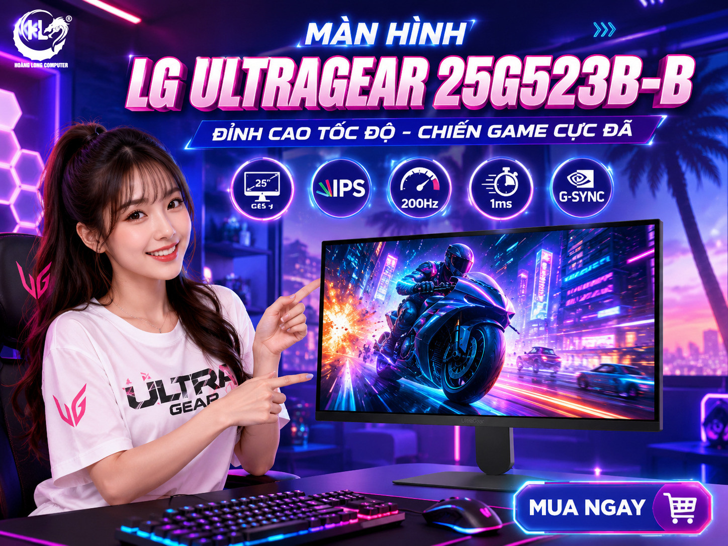 LG UltraGear 25G523B-B: Màn Hình Chuyên Game 200Hz Khung Hình Sắc Nét Trải Nghiệm Mươt Mà 