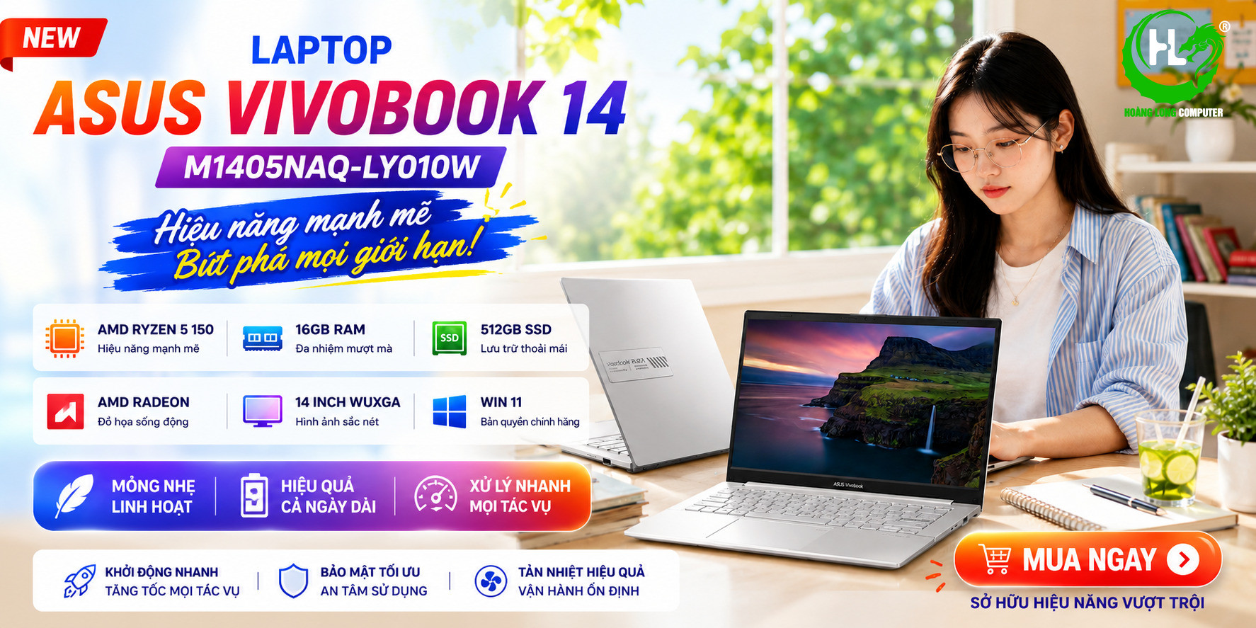 Đánh Giá ASUS Vivobook 14 M1405NAQ-LY010W: Tối Ưu Hiệu Suất Công Việc & Học Tập 