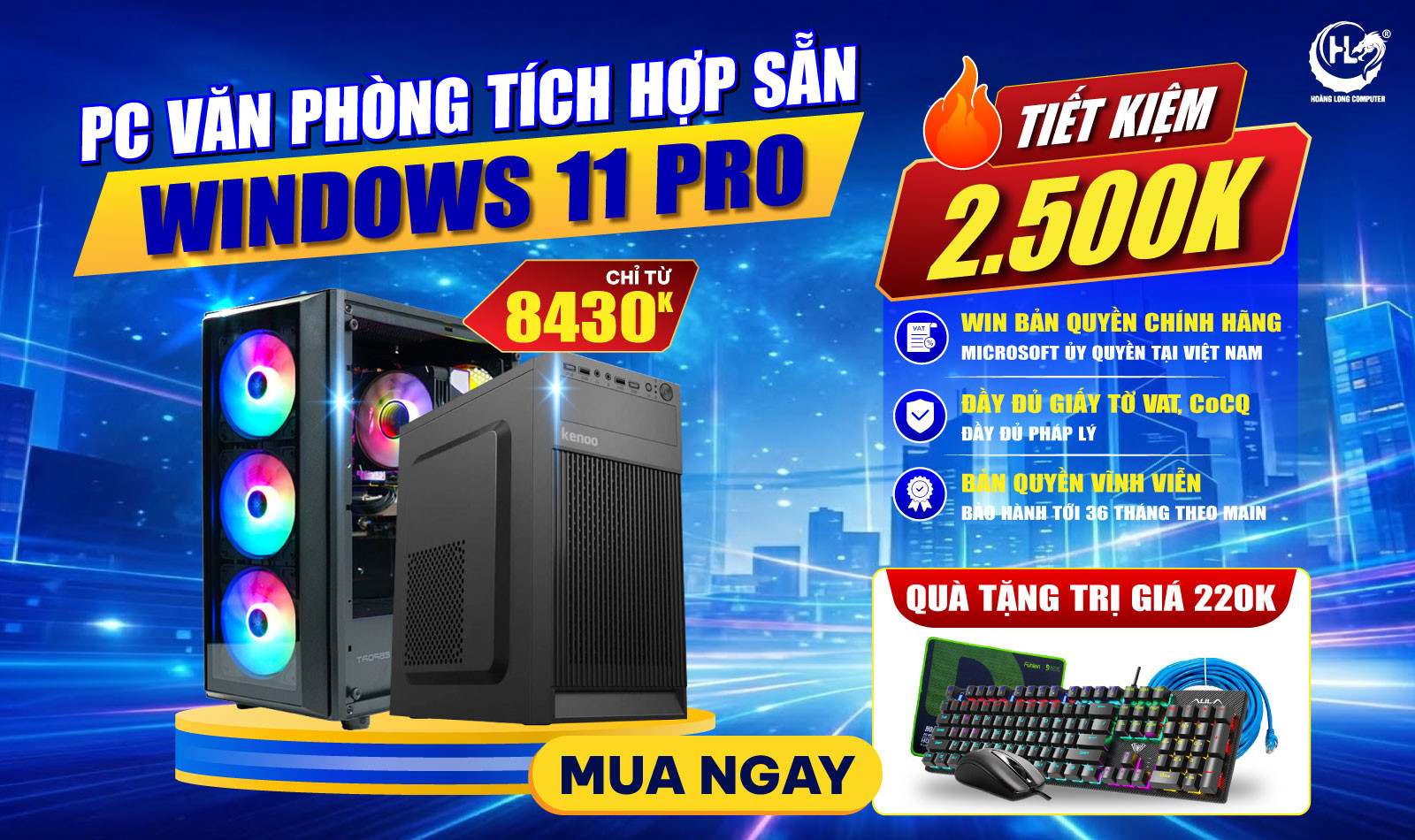 PC Văn Phòng Tích Hợp Sẵn Windows Bản Quyền: An Tâm Vận Hành - Tiết Kiệm Chi Phí