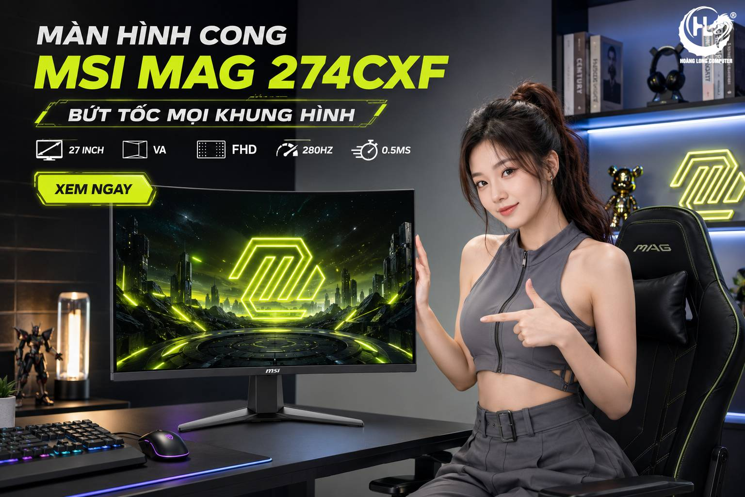 Màn Hình MSI MAG 274CXF: Sắc Ảnh Rõ Nét - Trải Nghiệm Mượt Mà 