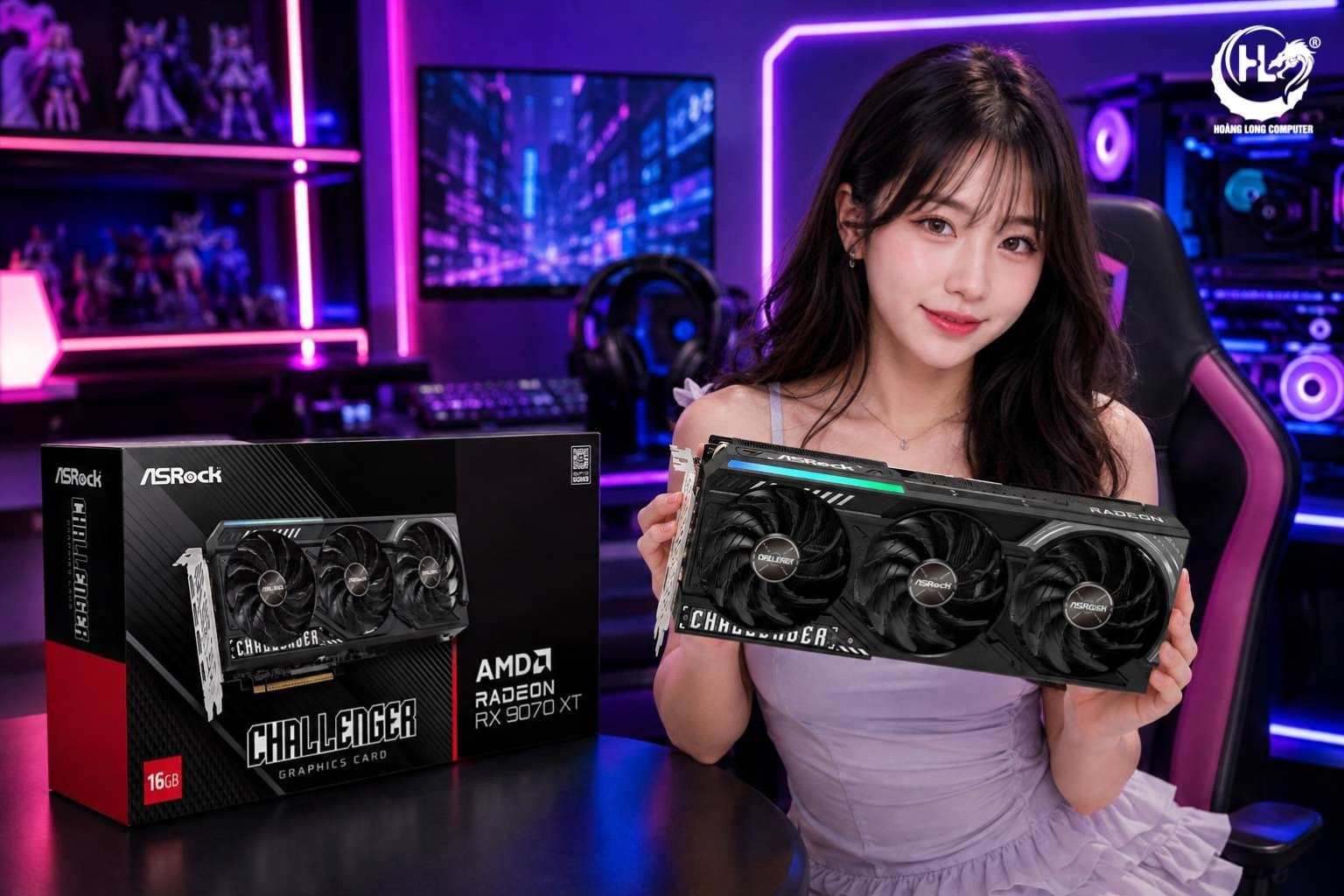 ASRock Radeon RX 9070 Challenger 16GB Cho Gaming QHD