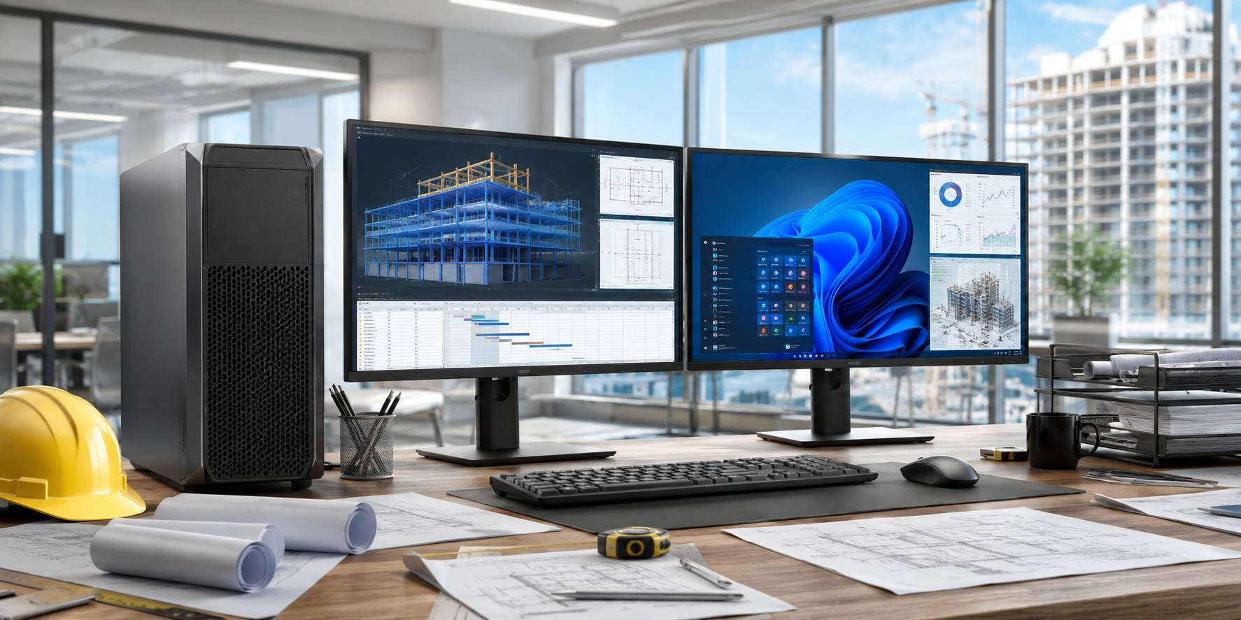 PC Điều Phối Dự Án Xây Dựng Tích Hợp Windows 11 Pro