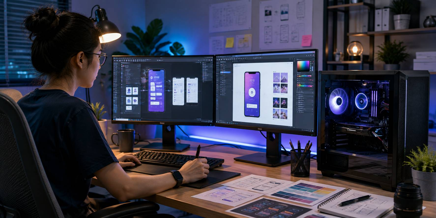 PC UI UX Tích Hợp Windows 11 Pro Cho Đội Thiết Kế