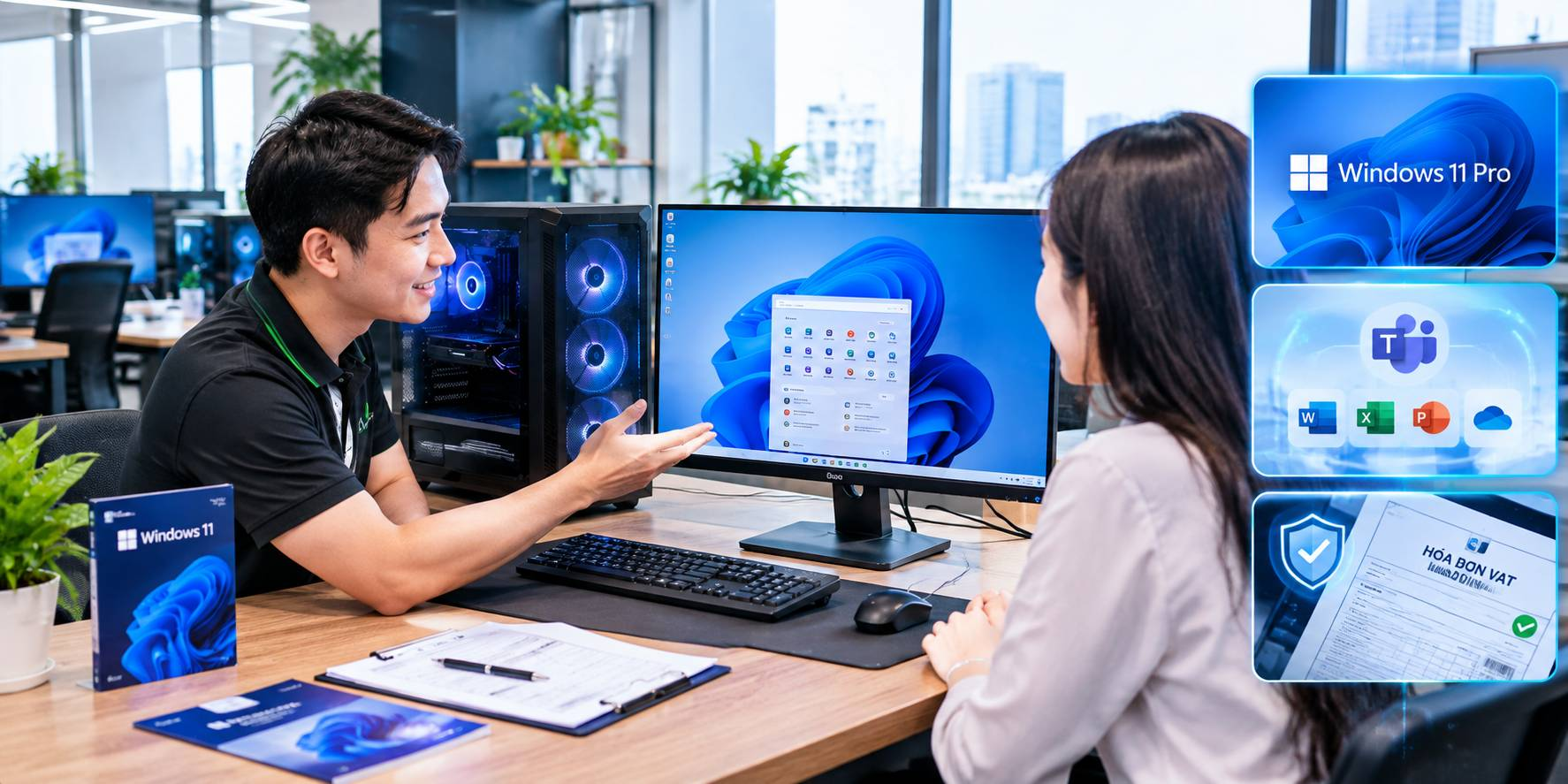 PC Customer Onboarding Tích Hợp Sẵn Windows 11 Pro Bản Quyền