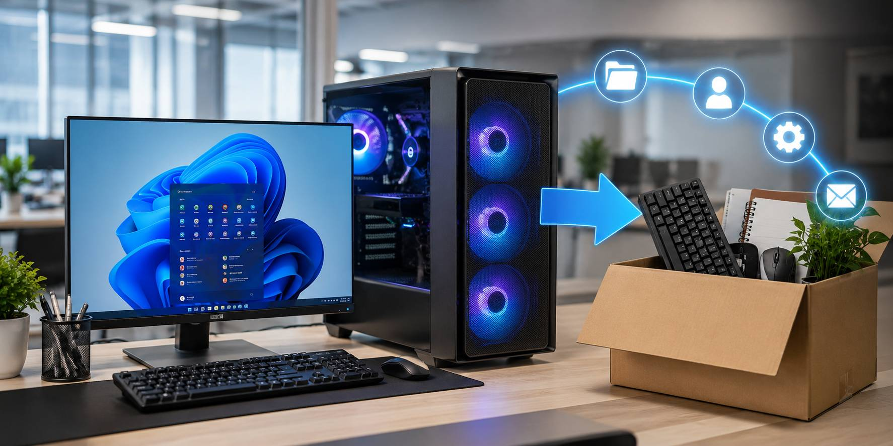 PC Windows 11 Pro Tối Ưu Quá Trình Thay Máy Cũ