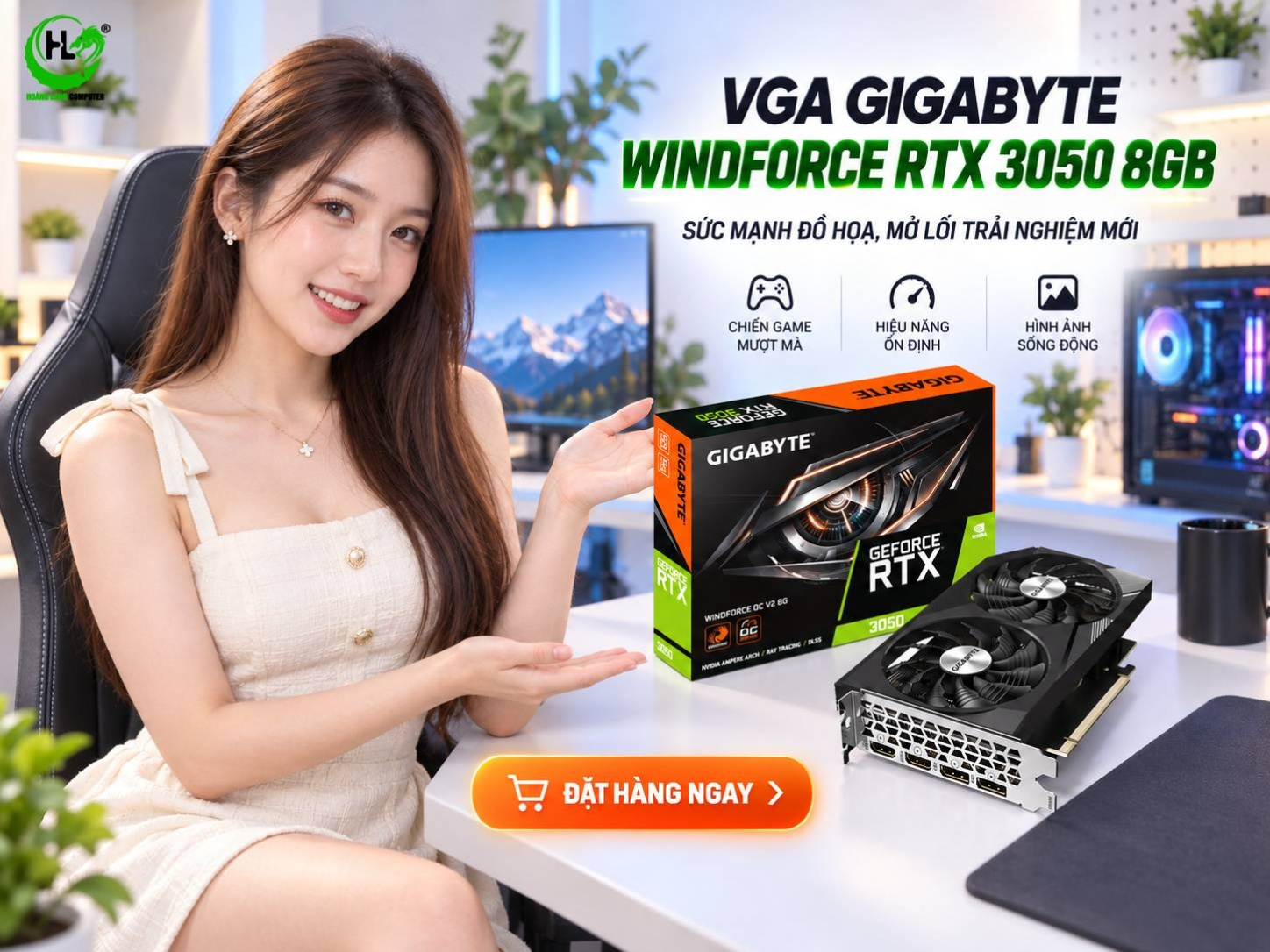 GIGABYTE RTX 3050 WINDFORCE 8GB: Hiệu Năng Bứt Phá - Nâng Tầm Trải Nghiệm 