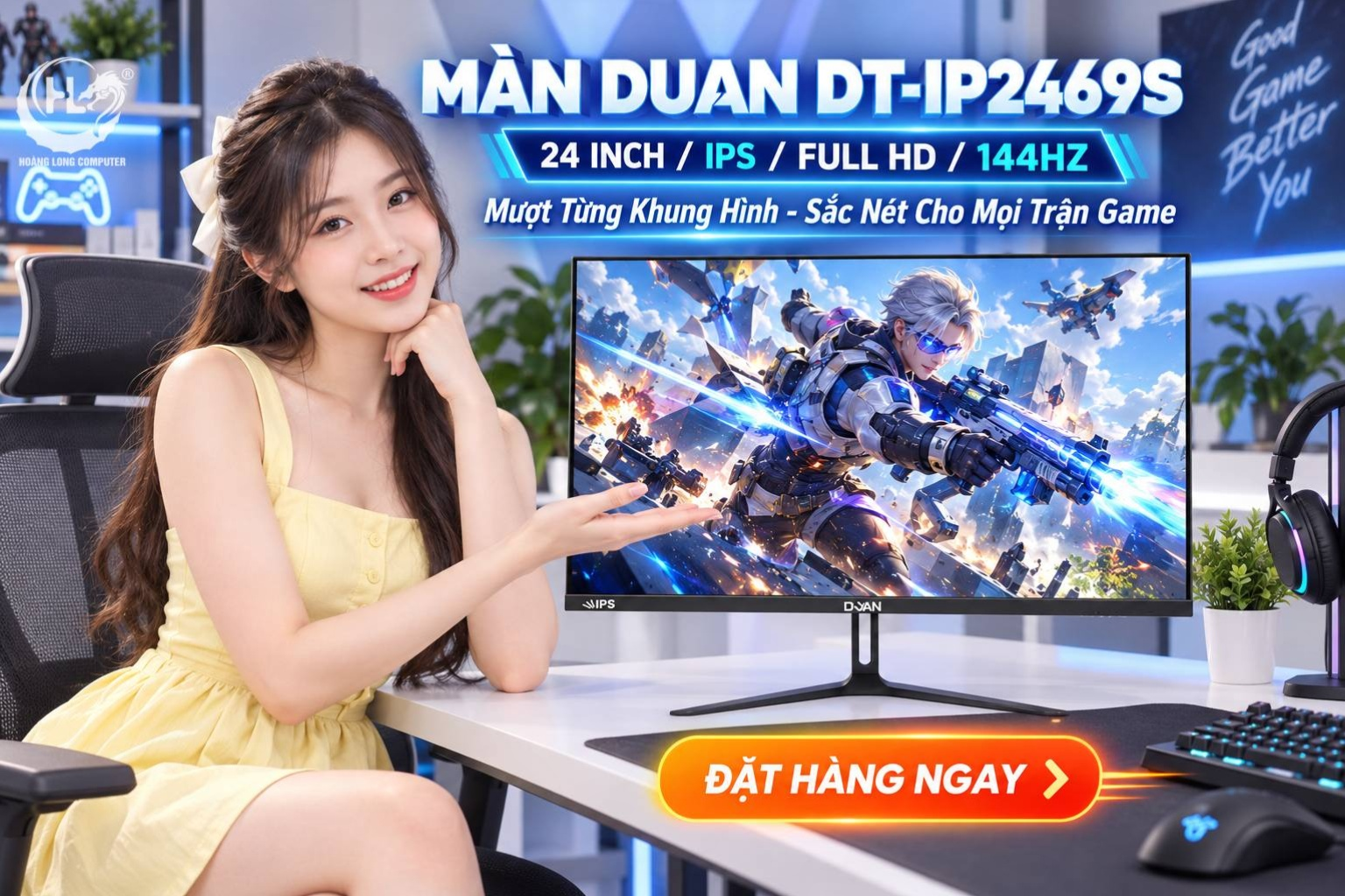 DUAN DT-IP2469S IPS 144Hz: Khung Hình Mượt Mà - Chiến Game Cực Đã 