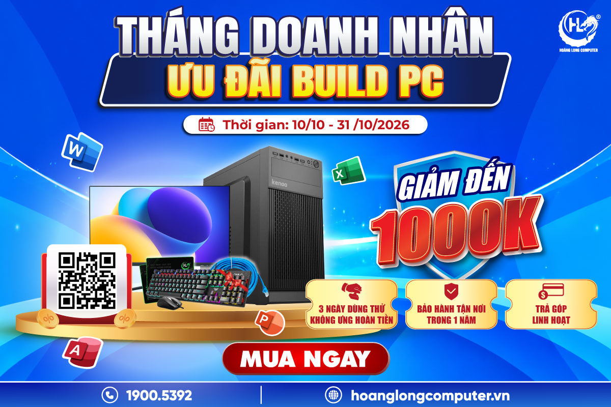 Mừng Tháng Doanh Nhân Build PC Nhận Ngay Ưu Đãi Lên Đến 1 Triệu Đồng 