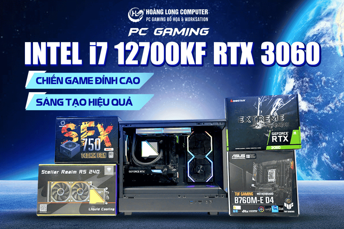PC Gaming Intel i7 12700KF RTX 3060: Chiến Game Đỉnh Cao - Sáng Tạo Hiệu Quả 