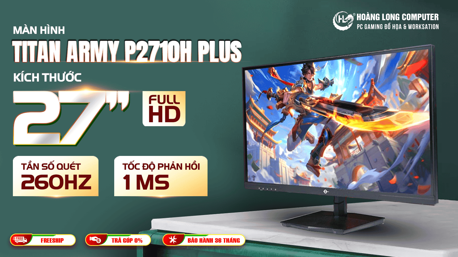Màn Hình Đa Năng Titan Army P2710H Plus: Cân Bằng Giữa Gaming Và Làm Việc