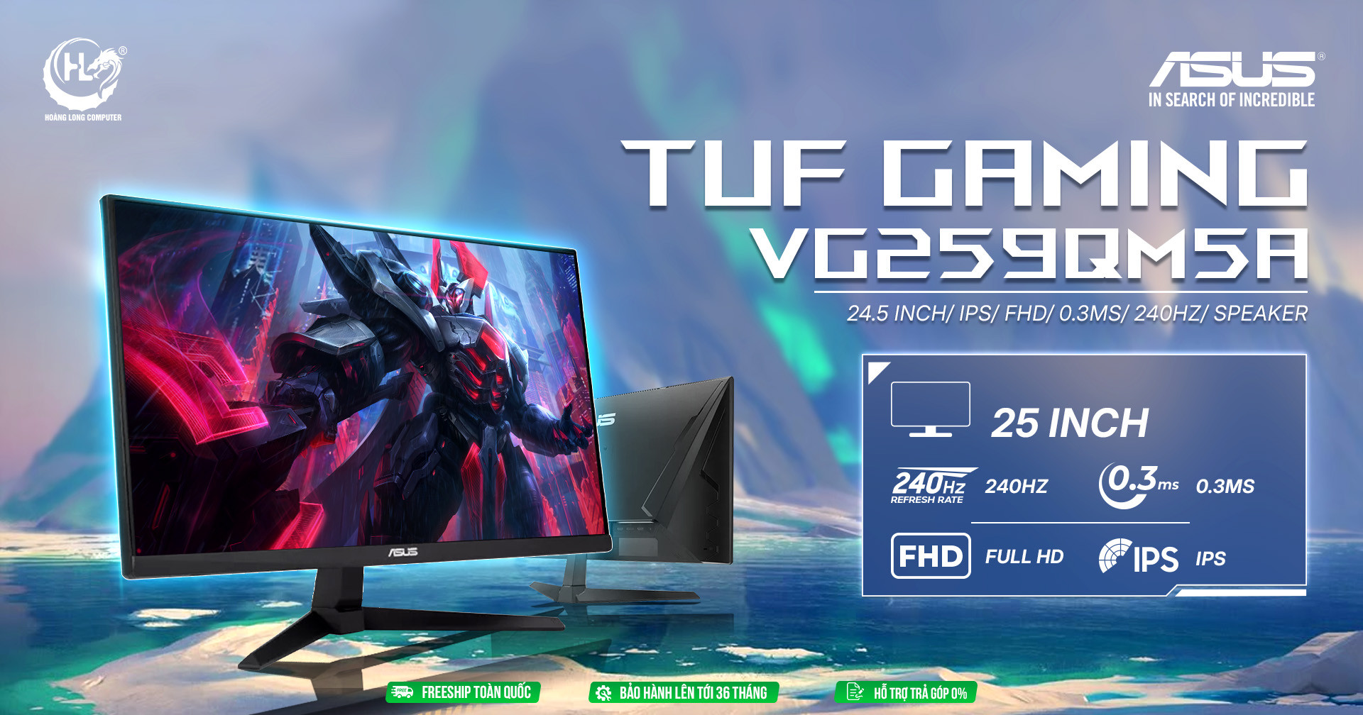 Màn Hình Gaming ASUS TUF GAMING VG259QM5A - Chinh Phục Thế Giới Ảo Đỉnh Cao 