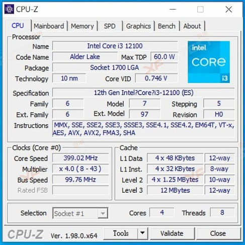 Rò rỉ kết quả benchmark Core i3-12100: “Xử đẹp” dòng AMD Ryzen 3