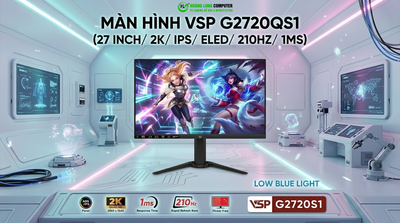 VSP G2720QS1 2K 210Hz: Màn Hình 27 Inch Cực Đỉnh - Chinh Phục Mọi Tựa Game 